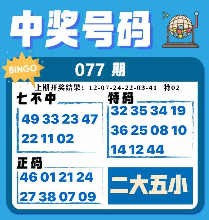 077期中奖号码[图]